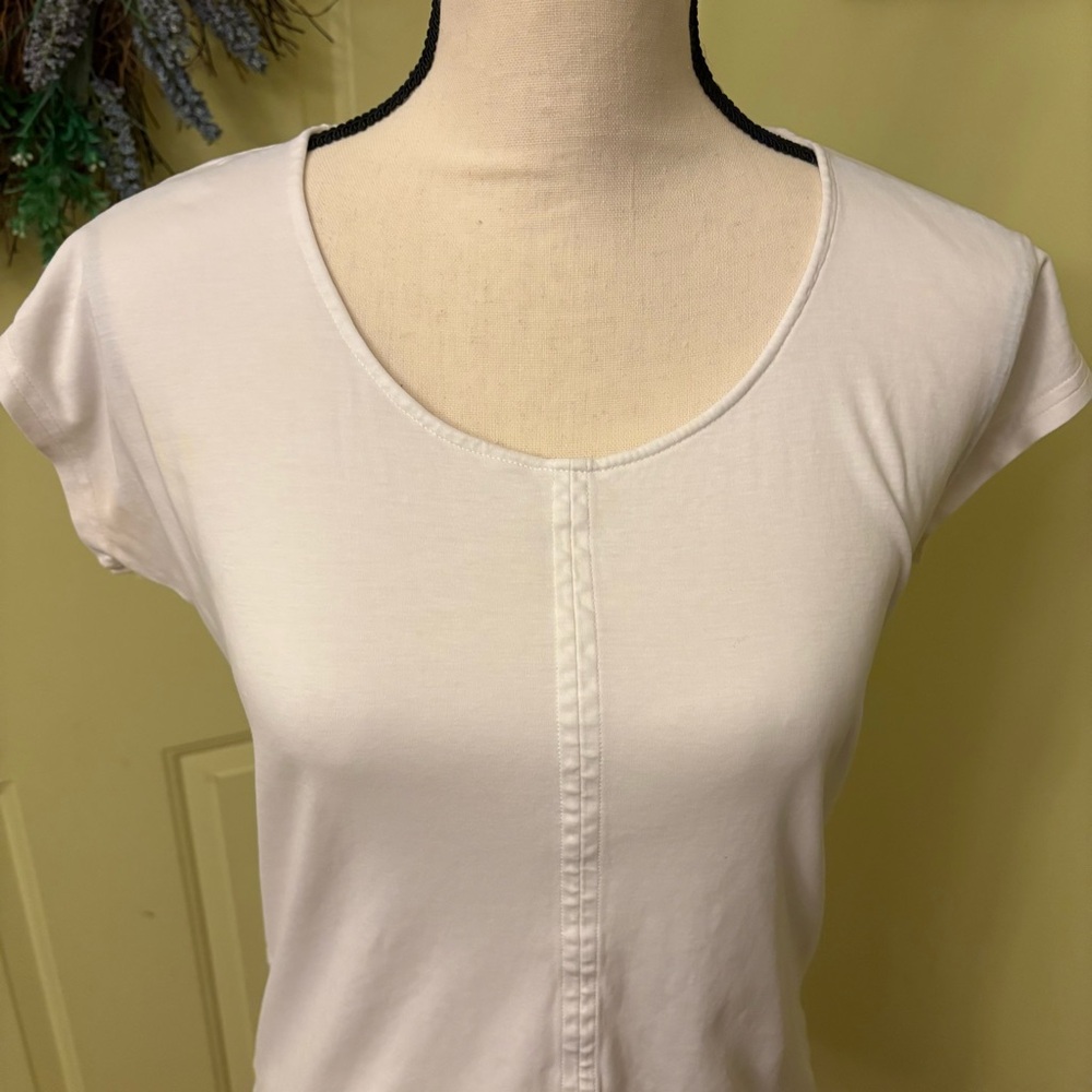 LACOSTE White Cap Sleeve Tee size 36 - Picture 2 of 8